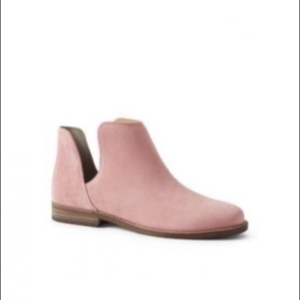 Lands End Pale Pink Cutout Ankle Booties Size 9.5
